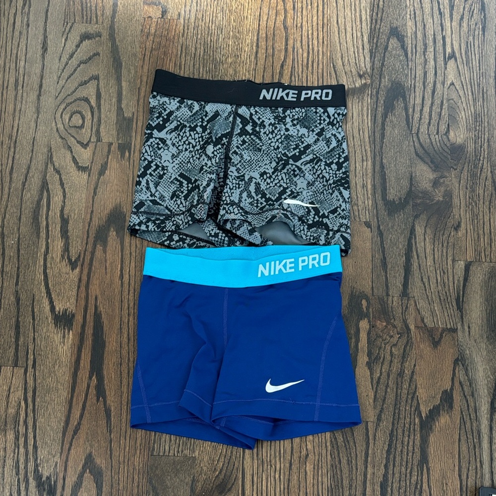 Nike Pro Shorts - Black and Blue Set